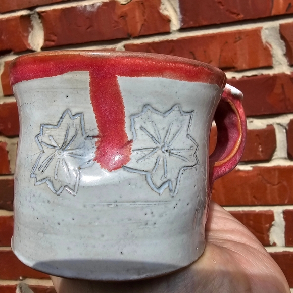 Handmade Espresso Mug pink cherry Blossom flowers ceramic studio pottery ooak - Picture 2 of 3